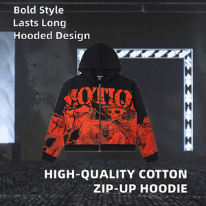 Sweat à capuche long zippé surdimensionné pour homme, écologique, en molleton 100 % coton de haute qualité, léger, respirant et brodé – Collection Automne - Product Image 4