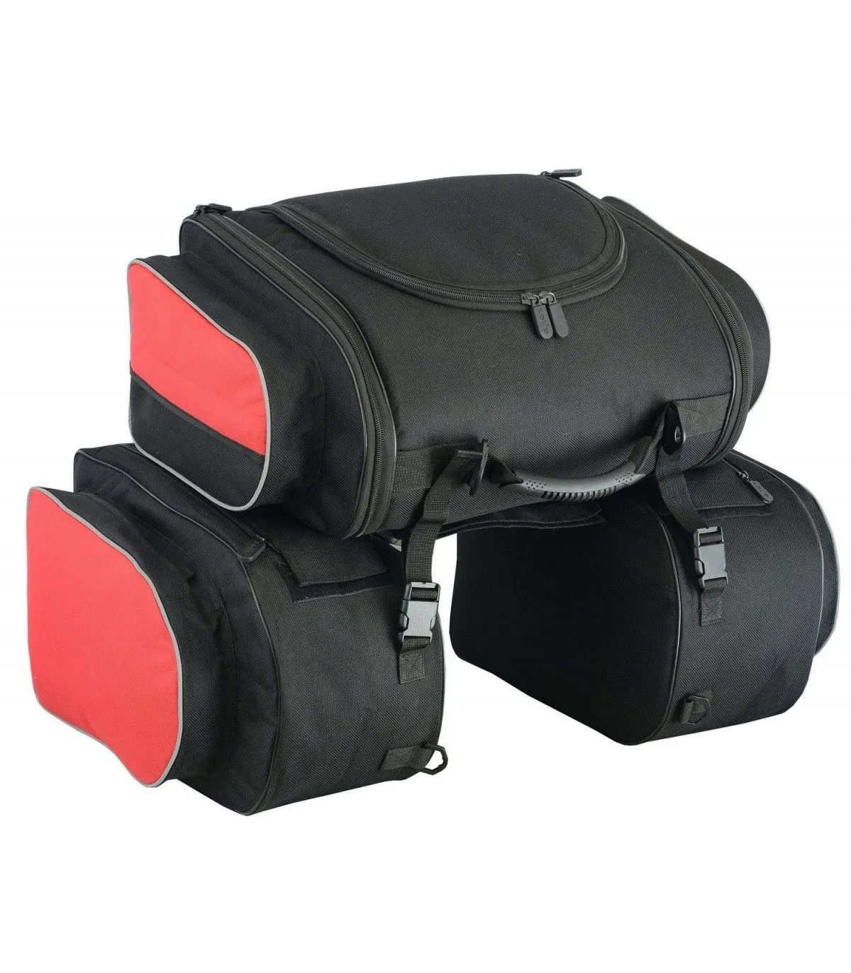 Custom Motorcycle Tool Bag Leather Luggage Black Saddlebag Roll Barrel Storage PU Leather Tank Bag Saddle Bags For Bike