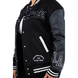 Nueva llegada chaqueta universitaria de manga de cuero nueva marca de alta calidad por encargo 2024 chaqueta de béisbol informal chaqueta de bombardero de retazos - Product Image 4