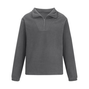 เสื้อสเวตเตอร์ผู้ชายแบบสั่งทำพิเศษ ระบายอากาศได้ดี สำหรับฤดูใบไม้ร่วงและฤดูหนาว สไตล์ลำลอง แบบซิปครึ่งตัว ทรงหลวม เรียบง่าย ถักนิตติ้ง โดย Ako - Product Image 1