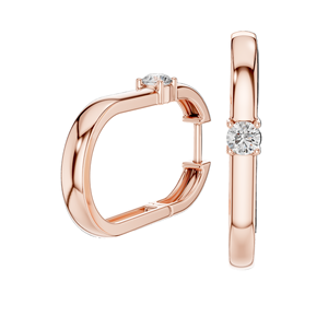 Pendientes de Aro con Diamantes de Laboratorio de 0.195 CT, Corte Brillante Redondo VVS-VS EF, Oro de 18KT, 14KT, 10KT y Plata 925, Oro Rosa, Amarillo, Blanco - Product Image 3