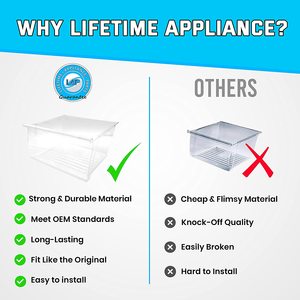 กล่องเก็บของแบบมีฝาปิด Lifetime Appliance 2188661 (ด้านบน) ใช้ได้กับตู้เย็น Whirlpool และ Kenmore - Product Image 2