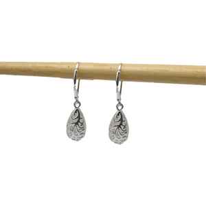 925ต่างหูเงินสเตอร์ลิงแบบสายลายหยดน้ำดีไซน์เรียบแบบหยดน้ำพร้อมแหวนเครื่องประดับชั้นดีสไตล์หยดน้ำตา - Product Image 2