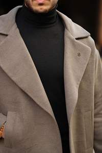 Abrigo largo reversible de mezcla de lana para hombre, chaqueta de invierno con capucha, cierre impermeable de doble botonadura, decoraciones con botones estampados de otoño - Product Image 5