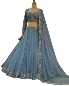 Tốt Nhất Bán Ấn Độ Thiết Kế Tapeta Lụa Thêu Lehenga Choli Readymade Tầng Chiều Dài Nhăn Miễn Phí Đảng Wedding Trang Phục <span class=keywords><strong>Net</strong></span> - Product Image 1