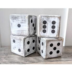 Dados de madera rústicos grandes hechos a mano con acabado Natural para juegos de césped, dados de patio al aire libre, juego de madera Natural - Product Image 6