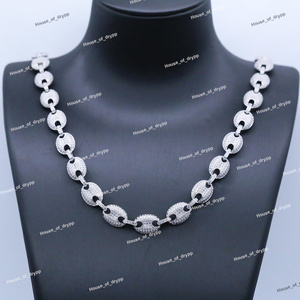 Elegante Collar de Plata 925 con Moissanita, Corte Brillante Redondo, Engaste de Puntas, Longitud Personalizable, Estilo Hip Hop de Lujo - Product Image 3