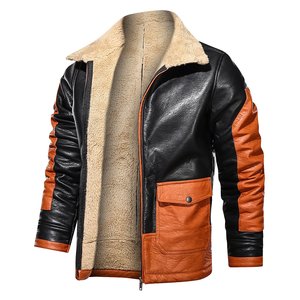 OEM 2022 Offre Spéciale veste en cuir avec Logo brodé personnalisé pour homme, doublure en fourrure - Product Image 4