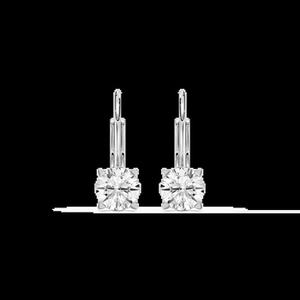 Pendientes de Oro Puro de 14k con Diamante Cultivado en Laboratorio con Certificado Gai, Corte Esmeralda, 0.25ct, Claridad EF/VS, Diseño Interior y Exterior - Product Image 2