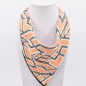 Collier écharpe élégant de broderie de perles de rocaille Collier écharpe de perles de rocaille artisanales Collier écharpe de perles de rocaille brodées - Product Image 6