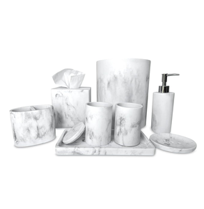 Juego de baño de mármol de excelente calidad, Juego de 3 piezas, precio más bajo, juego de accesorios de baño de mármol para el hogar - Product Image 2
