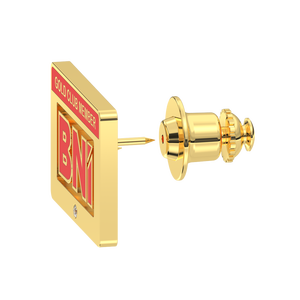 Alfileres de logotipo personalizado de alta calidad Placa de Aleación rectangular grabada BNI rodio plata oro acabado Vietnam accesorios de joyería componentes - Product Image 4