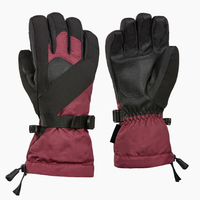 Gants de ski/snowboard personnalisés de haute qualité, chauds, imperméables, coupe-vent, légers, en cuir/polyester, tailles personnalisées