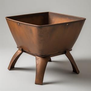 Brasero moderne en métal artisanal, construction durable, belle présentation de la flamme, finition thermolaquée pour une utilisation en extérieur - Product Image 4