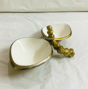 Bol de service élégant en aluminium à 2 sections poli pour les hôtels Utilisation de table Offre Spéciale pour les fruits secs Bols de bonbons au chocolat - Product Image 3