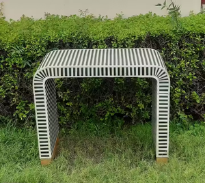 Muebles de Decoración para Sala de Estar Estilo Granja con Incrustaciones de Hueso, Diseño Moderno Ecológico Hecho a Mano por Crescent Crafts - Product Image 1