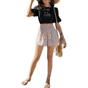 กางเกงขาสั้นชายหาดสำหรับผู้หญิงกางเกงขาสั้นสตรีแนวสตรีทสูงสำหรับฤดูร้อนดีไซน์ล่าสุด - Product Image 6