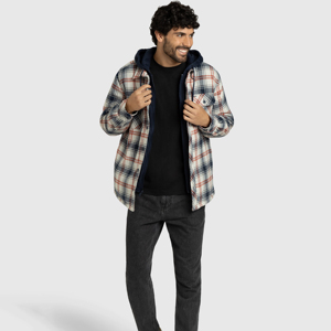 2024 Hot Sale Men's Hooded Windproof Comfortable <b>Flannel</b> <b>Jacket</b> High Quality Custom Design Stand Collar Thin for Winter - Product Image 4