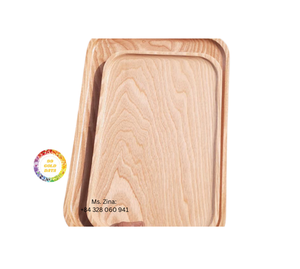 Bandeja de bambú de madera Plato de servicio natural hecho a mano grande para comida Café Té Desayuno Mesa de comedor Decoración - Product Image 5
