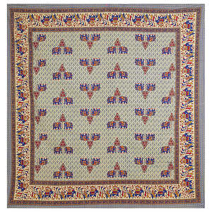 Super <b>King</b> <b>Size</b> 240 TC Cotton Bedsheet with Blue & Red Ethnic Motifs and 2 Pillow Covers (SHKV1071) - Product Image 4