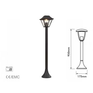 Lampada lanterna da terra per altezza giardino 950mm presa E27 colore nero opaco IP44 SKU-8687-illuminazione/ - Product Image 1
