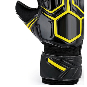 ถุงมือโกลฟุตบอลมืออาชีพสีดำและเหลืองถุงมือยางกันลื่นทนทานสำหรับการแข่งขันและการฝึก - Product Image 4