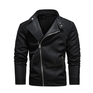 Chaqueta de Cuero de Imitación de Cerdo para Hombre, Abrigo de Cuero Sintético con Cremallera Diagonal, Solapa Grande, Talla Europea, Moda Coreana - Product Image 6
