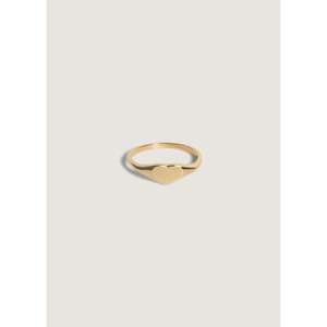 Anillo de sello con corazón chapado en oro de 18 quilates y oro rosa, estilo casual y moderno con engaste invisible, regalo perfecto. - Product Image 1
