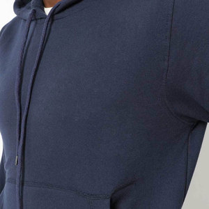 Men's Navy Blue Tracksuit <b>Set</b> Full Length Solid Design Windproof Breathable Cotton Fleece Casual Jogging Winter Regular Fit Side - Product Image 4
