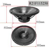 Precio de Fábrica Altavoz de Medios-Bajos de 21 Pulgadas, Subwoofer de 2000 Vatios RMS de Alta Potencia, Woofer de 21'' para PA