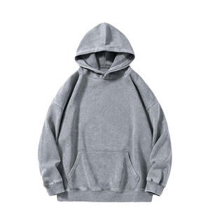 Sudadera con Capucha 100% Algodón Lavado al Ácido, Unisex, con Logotipo Personalizado, Bolsillo Extra Grande, Transpirable, de Otoño, con Letras, de Alta Calidad - Product Image 1