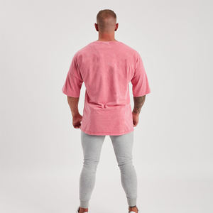 High Quality Men's Acid Wash T-Shirts <b>Pink</b> Custom Logo Unique Design Anti-Wrinkle 230g Cotton Street Wear Wholesale Low MOQ - Product Image 3