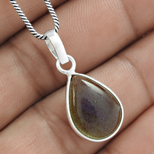 Pierre précieuse de Labradorite naturelle Pendentif en forme de larme en argent sterling 925 Bijoux faits à la main Prix d'usine de gros Fournisseurs en vrac - Product Image 6