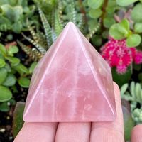 Pirámide de Cuarzo Rosa Tallada en Piedras Semipreciosas, Productos de Sanación y Terapia de Chakras, Ágata Alfazal, Decoración para el Hogar