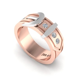 Top marque diamant rond plaqué or rose 925 argent Sterling boucle de ceinture Style alliance pour les femmes bague de luxe grossiste - Product Image 5