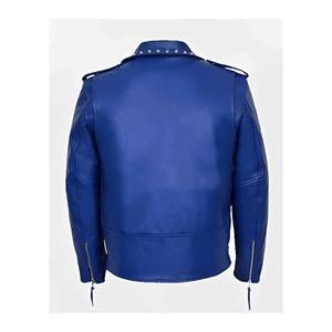 <b>jacket</b> for men <b>Sheepskin</b> 2025 High Quality Stand Collar Rock Punk Leather <b>Jacket</b> for Men High Quality Stylish Studded OEM - Product Image 2