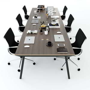 Mesa de Estilo Contemporáneo para 6 Personas, 360x120cm, Patas de Madera Contrachapada, HBPL013 - Product Image 4