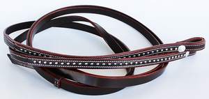 Riendas de brida inglesas de cuero cosido elegante de alta comodidad al por mayor cabestros de caballo de estilo occidental cruzados elevados - Product Image 2