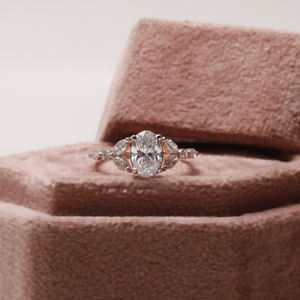 IGI-Certified 18K <b>Solid</b> Gold Fine Ring Lab Grown Oval Cut Diamond Engagement Ring Luxury Trendy Gift for Women - Product Image 5