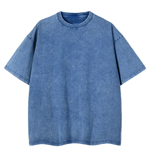 Wholesale MenCustom High Quality 100% Cotton Oversize Blank Vintage <b>Acid</b> Wash <b>Drop</b> Shoulder T -Shirt for Men with Custom logo - Product Image 2