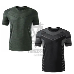 Service OEM en gros, t-shirts personnalisés pour hommes, motif uni, tricotés en coton/fibre de bambou, séchage rapide, respirants, vêtements de sport, course à pied - Product Image 1