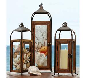 Handmade Customized Glossy Finishing Frame & Glass <b>Candle</b> Lantern with Brown Handle Eco-Friendly Modern <b>Candle</b> Holder <b>Stand</b> - Product Image 2