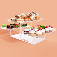 Plateau de service moderne en acrylique transparent, qualité commerciale, compatible lave-vaisselle, écologique, durable, léger, portable et personnalisable