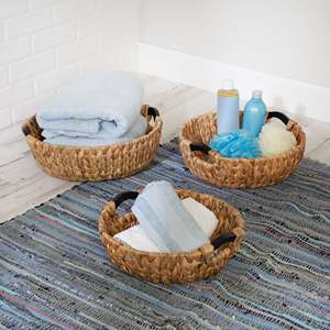 Plateau de jacinthe d'eau fait à la main avec poignées en bois panier de service réutilisable en gros panier de rangement du Vietnam - Product Image 6