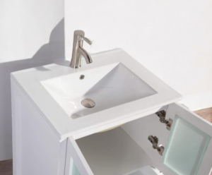 Ensemble de miroir de salle de bain sur pied en bois massif et contreplaqué, moderne et luxueux, écologique et durable, avec fermeture douce, 23-25 pouces - Product Image 2