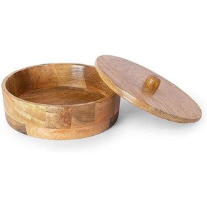 Caja Chapati de madera con estilo superior con tapa de madera Tamaño personalizado Suministro al por mayor Chapati Caja Chapati de madera de mesa de forma redonda - Product Image 3