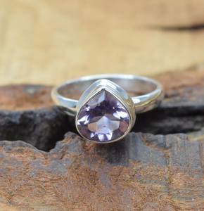 Bague en améthyste violette, argent sterling 925, bijoux faits à la main, pierre de naissance de février, cadeau pour la Saint-Valentin - Product Image 3