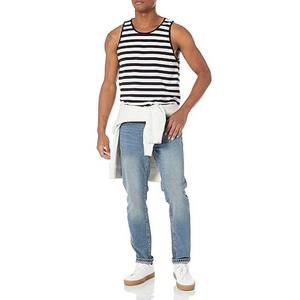 Camisetas de Tirantes Deportivas para Hombre, Chaleco de Entrenamiento sin Mangas, Camiseta de Fitness Personalizada, Ropa Deportiva de Secado Rápido, Diseño a Rayas de Spandex/Poliéster - Product Image 5