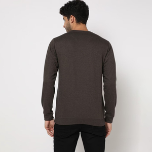 Pull à la mode pour hommes, manches longues, 100% coton, technique délavé, coupe ample, vêtements d'hiver légers - Product Image 4