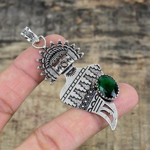Bijoux Pour Femmes Argent Style Boho Pendentif Bijoux Argent Sterling 925 Vert Onyx Gemstone Tendance Pendentif Fait Main Cadeau Pour - Product Image 3
